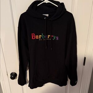Champion Black Hoodie with Multicolor Logo